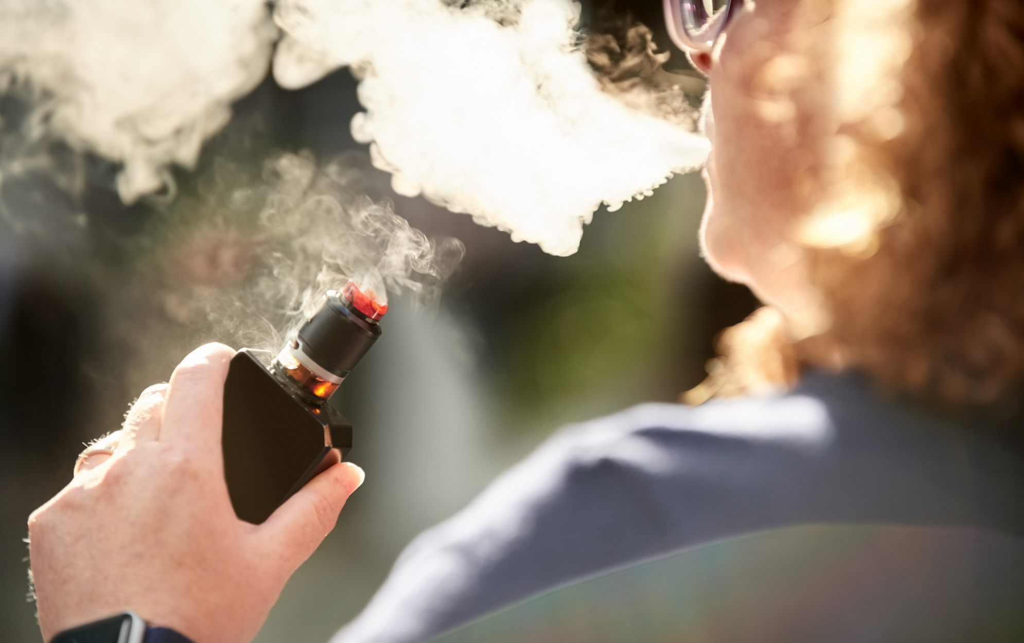 A person vaping