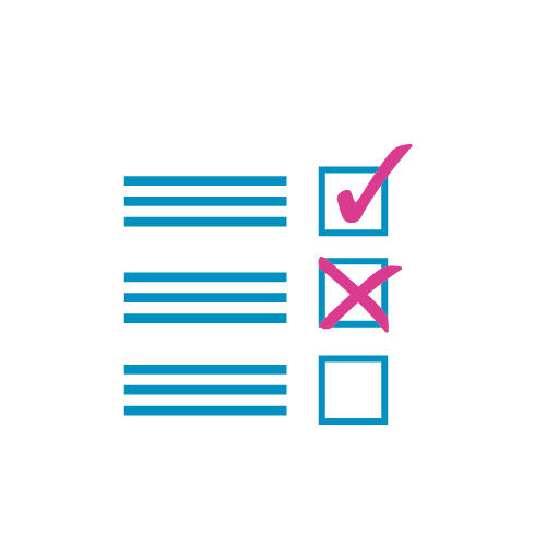 Graphic of survey form with boxes ticked