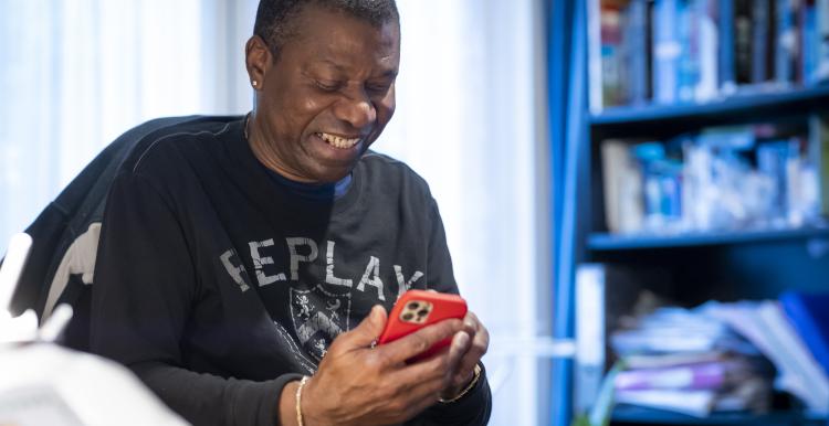 Man looking at his phone.