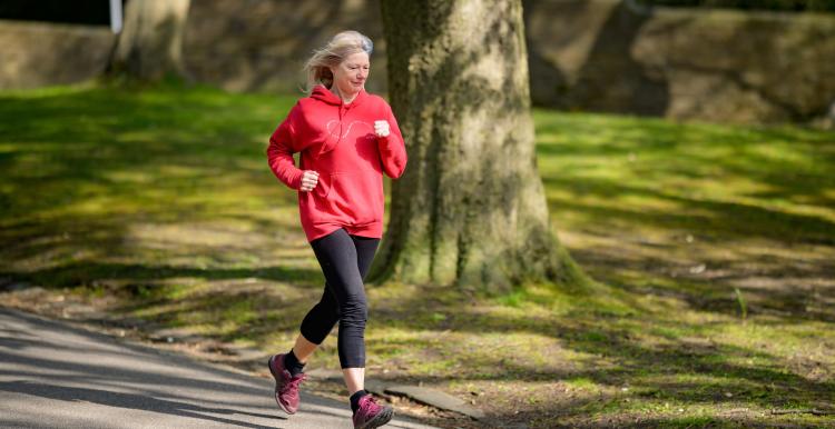 Woman jogging in a park