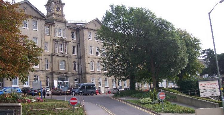 Photograph, Brighton General, View from roadside, Trees out front, Cars Parked in front