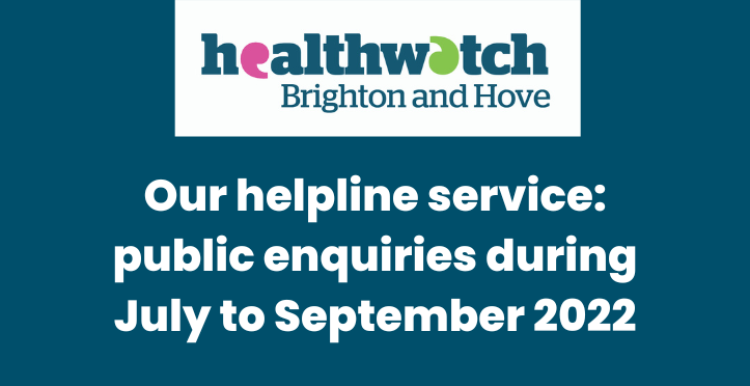 Helpline enquiries July to Sept 2022