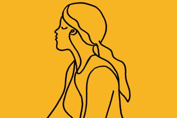 Line drawing of a woman practicing mindfulness.
