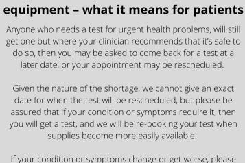 Blood tests shortage