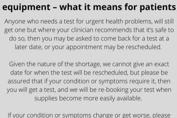 Blood tests shortage