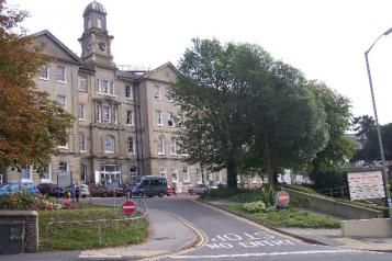 Photograph, Brighton General, View from roadside, Trees out front, Cars Parked in front