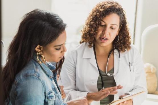 a doctor and patient talking