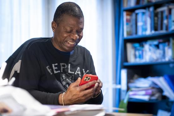 Man looking at his phone.