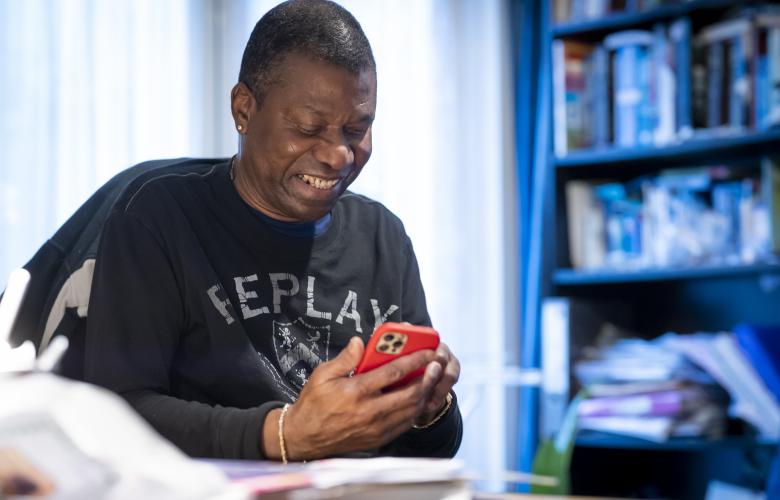 Man looking at his phone.