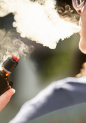 A person vaping.